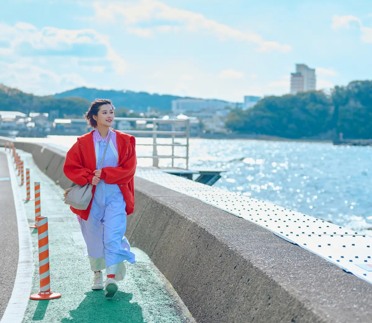 和歌山県紹介画像（海岸沿いの歩道から円月島を眺める）